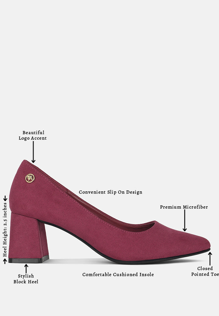 block feel pumps by ruw#color_burgundy