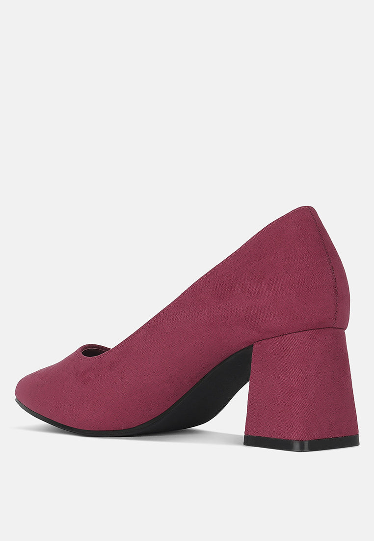block feel pumps by ruw#color_burgundy