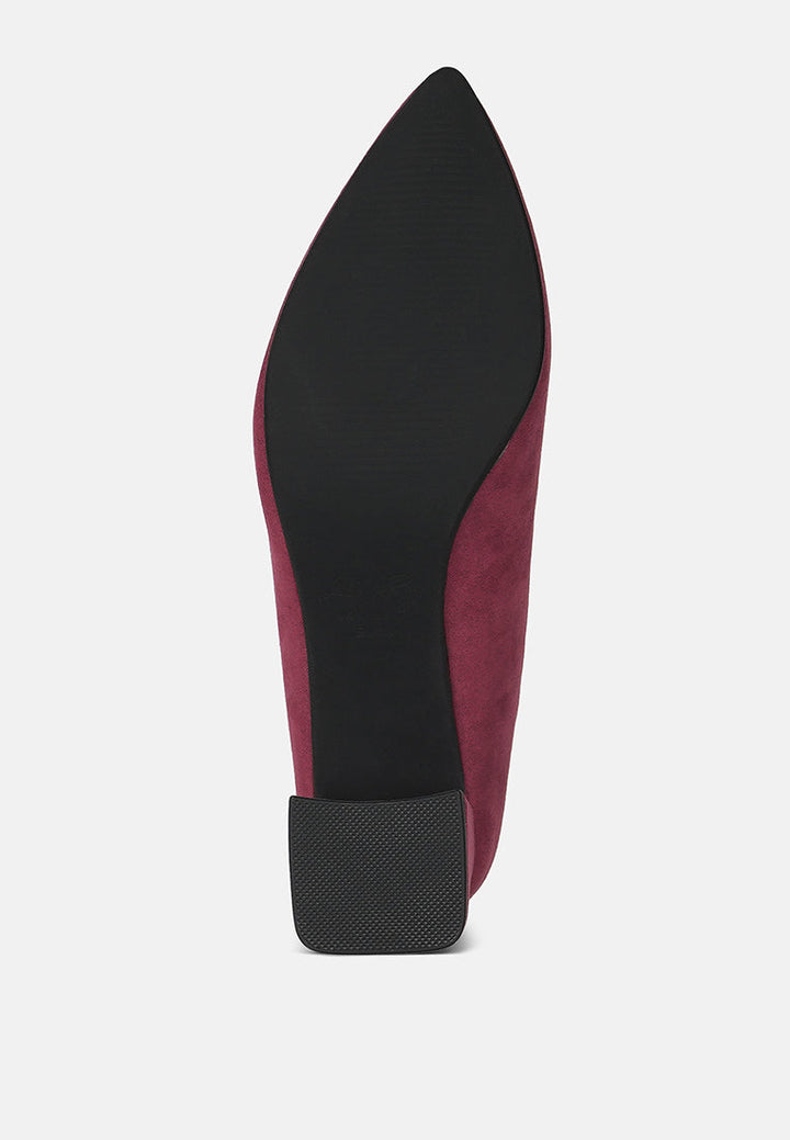 block feel pumps by ruw#color_burgundy
