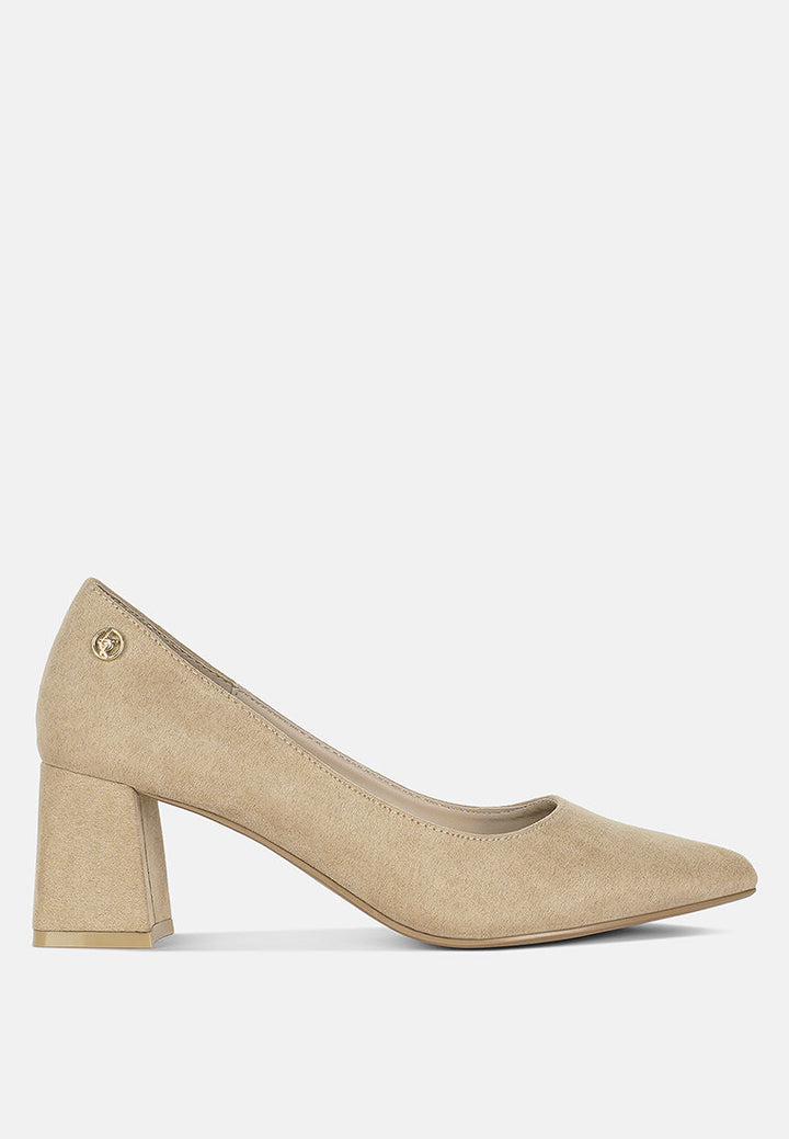 block feel pumps by ruw#color_beige