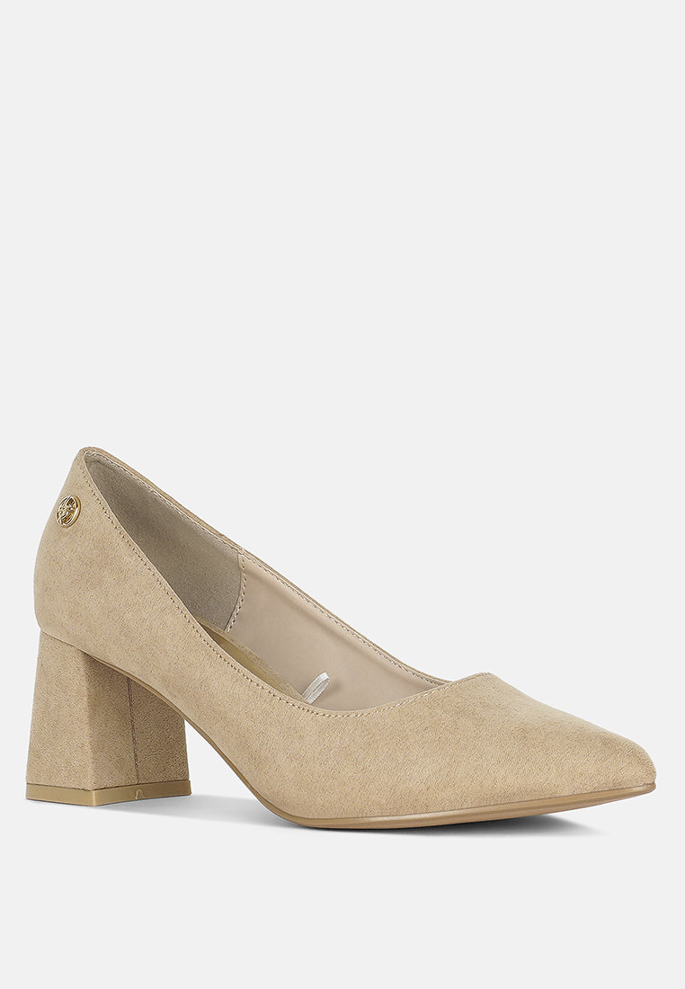 block feel pumps by ruw#color_beige