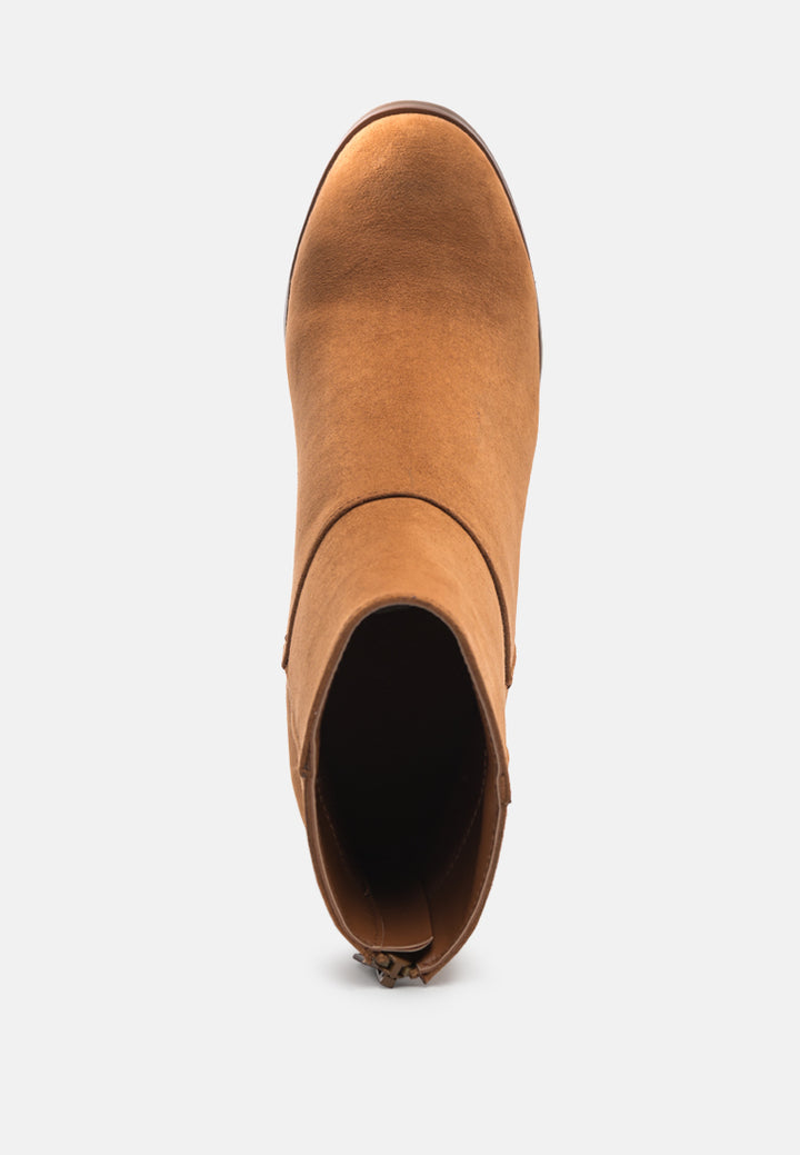 Women Block Heeled Ankle Boots