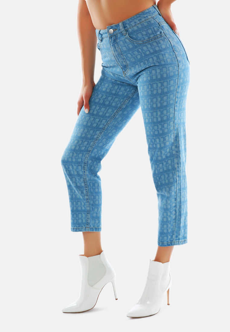 women blue printed mom fit blue jeans pants#color_ltblue