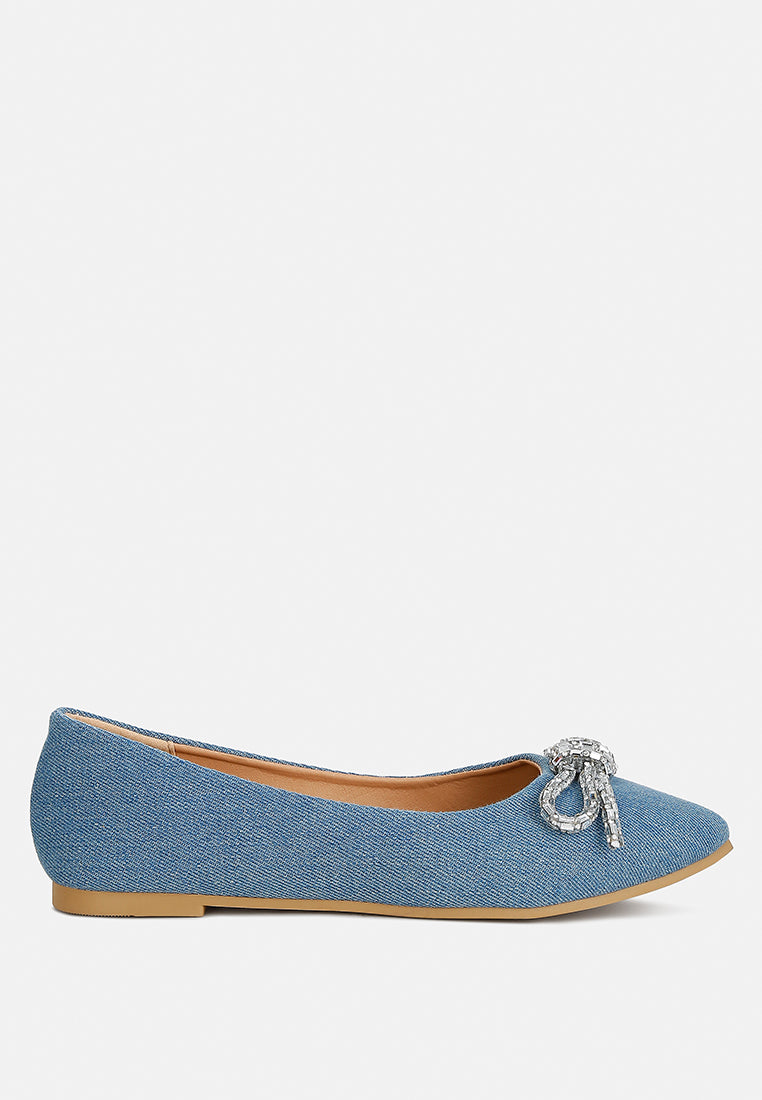 women embellished bow detail ballet flats#color_light-blue