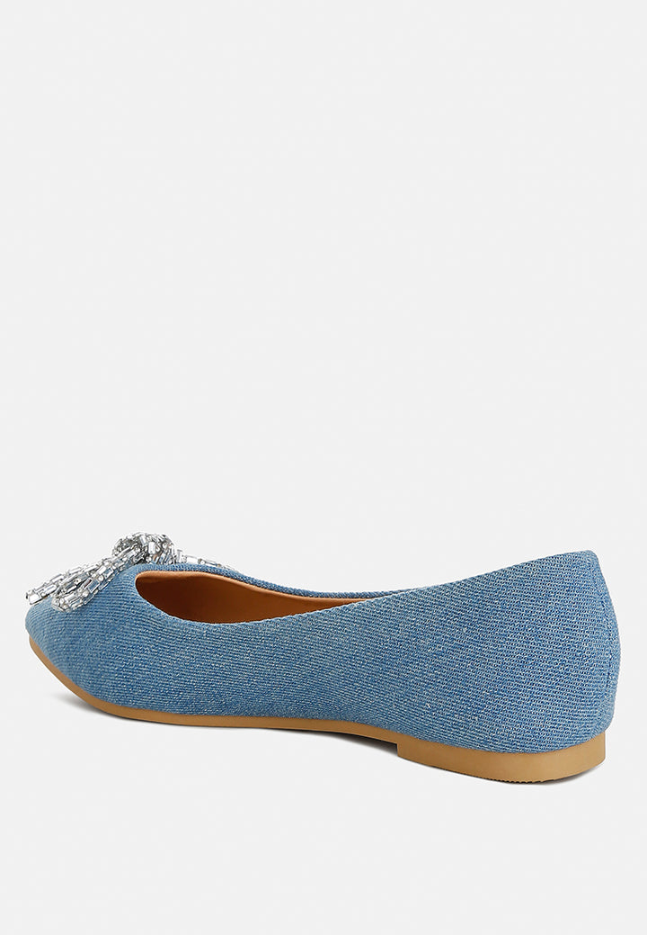 women embellished bow detail ballet flats#color_light-blue