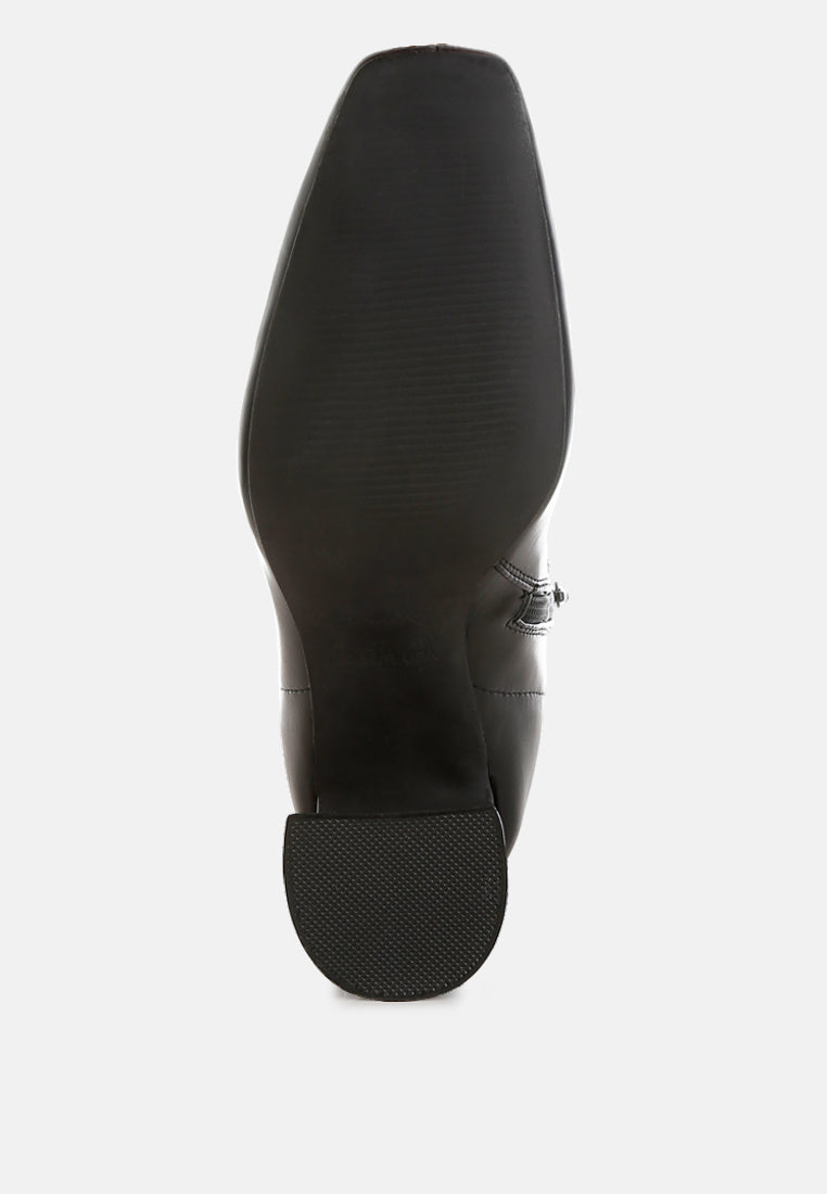 women square toe ankle boots#color_black