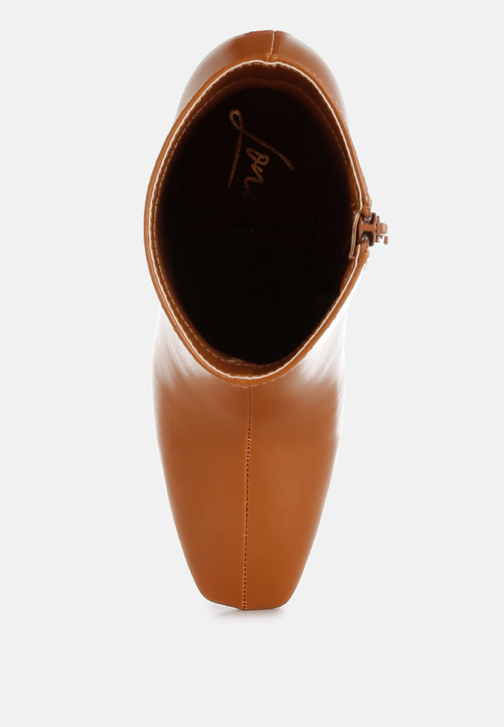 women square toe ankle boots#color_tan