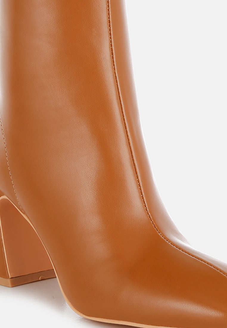 women square toe ankle boots#color_tan