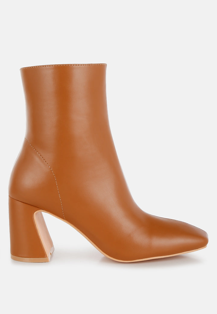 women square toe ankle boots#color_tan