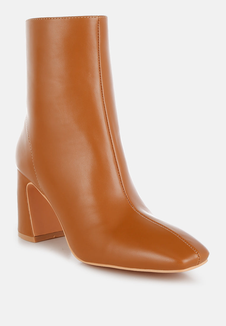 women square toe ankle boots#color_tan