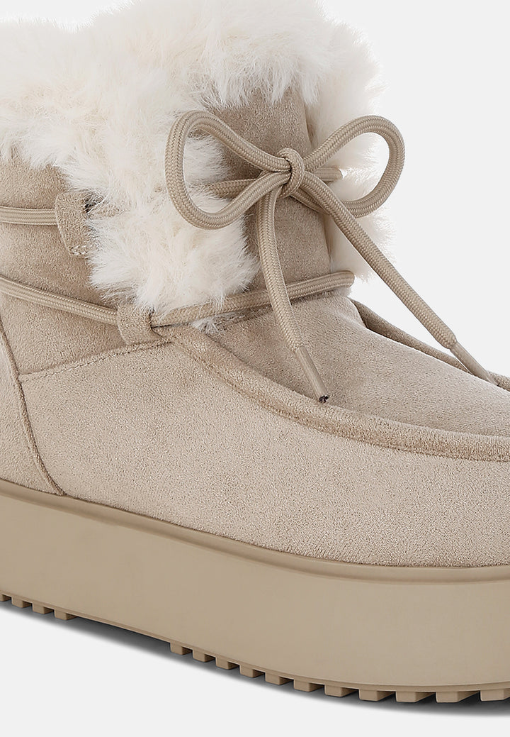 women faux fur collar flatform boots#color_beige