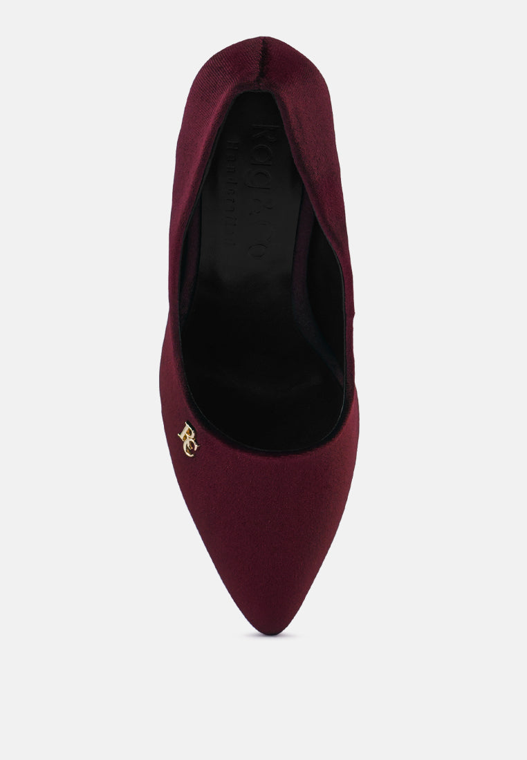 women diamante block heeled pumps#color_burgundy