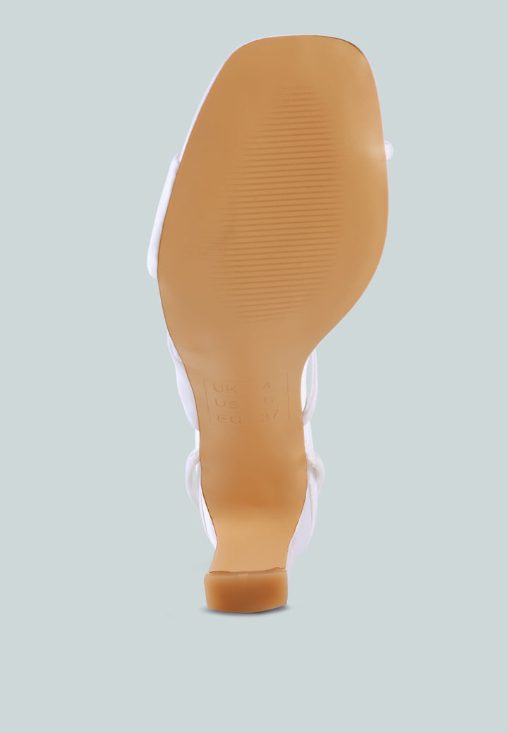 women ruched satin tie up block heeled sandals#color_white