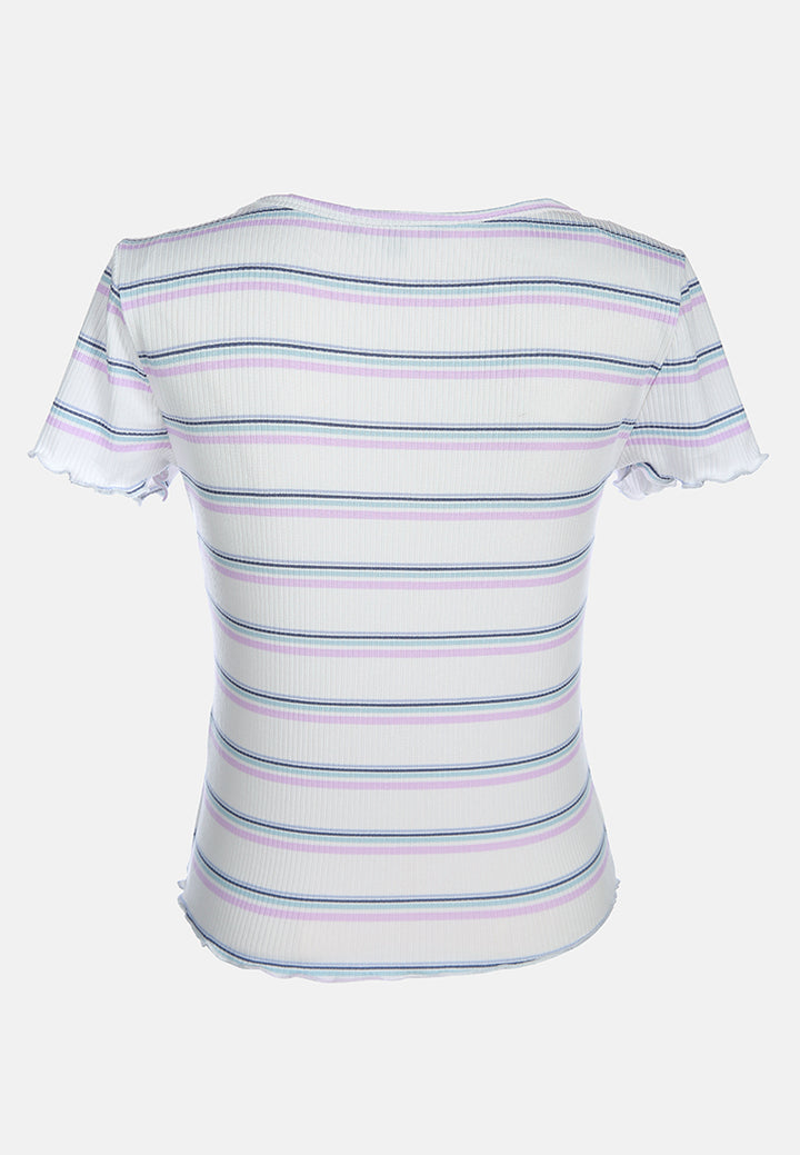 women casual short summer top#color_ivory-dusty