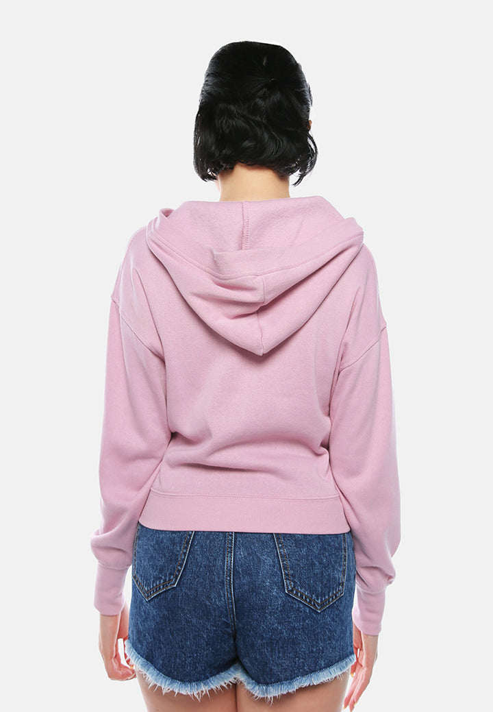 Women Drop Shoulder Solid Hoodie