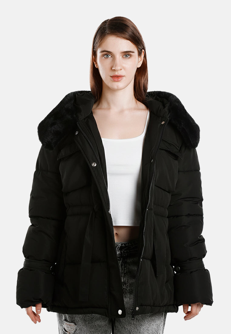 long puffer jacket hoodie by ruw#color_black