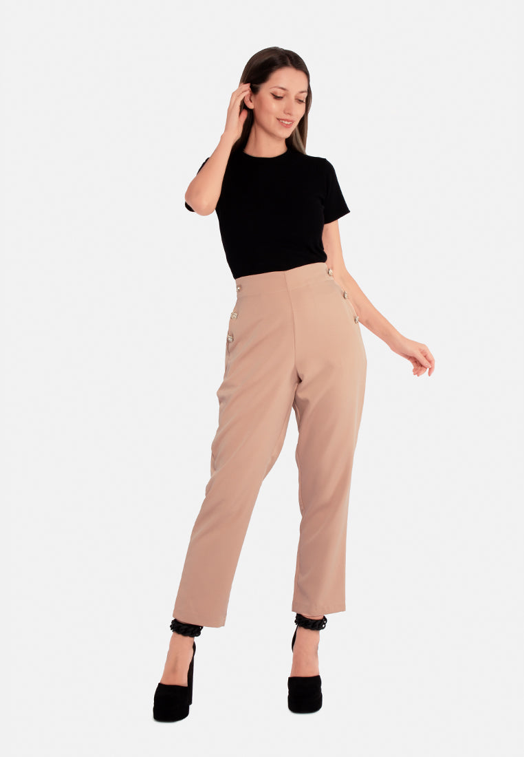 women semi casual straight pants#color_peach