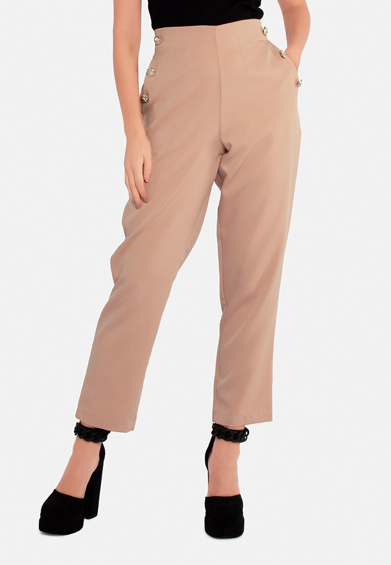 women semi casual straight pants#color_peach