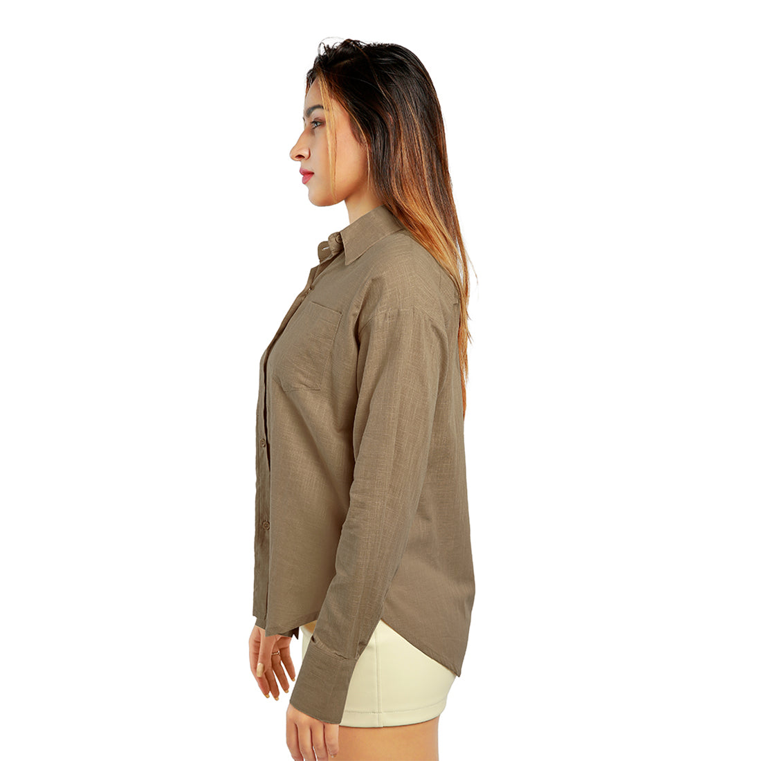 basic cotton collared shirt#color_brown