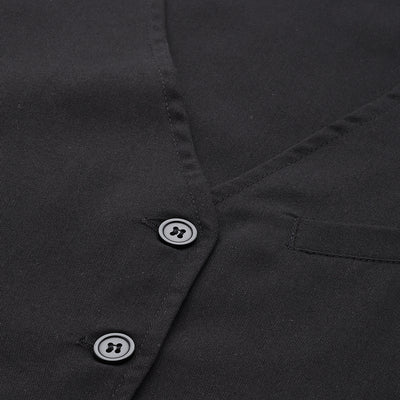 casual button down vest#color_black