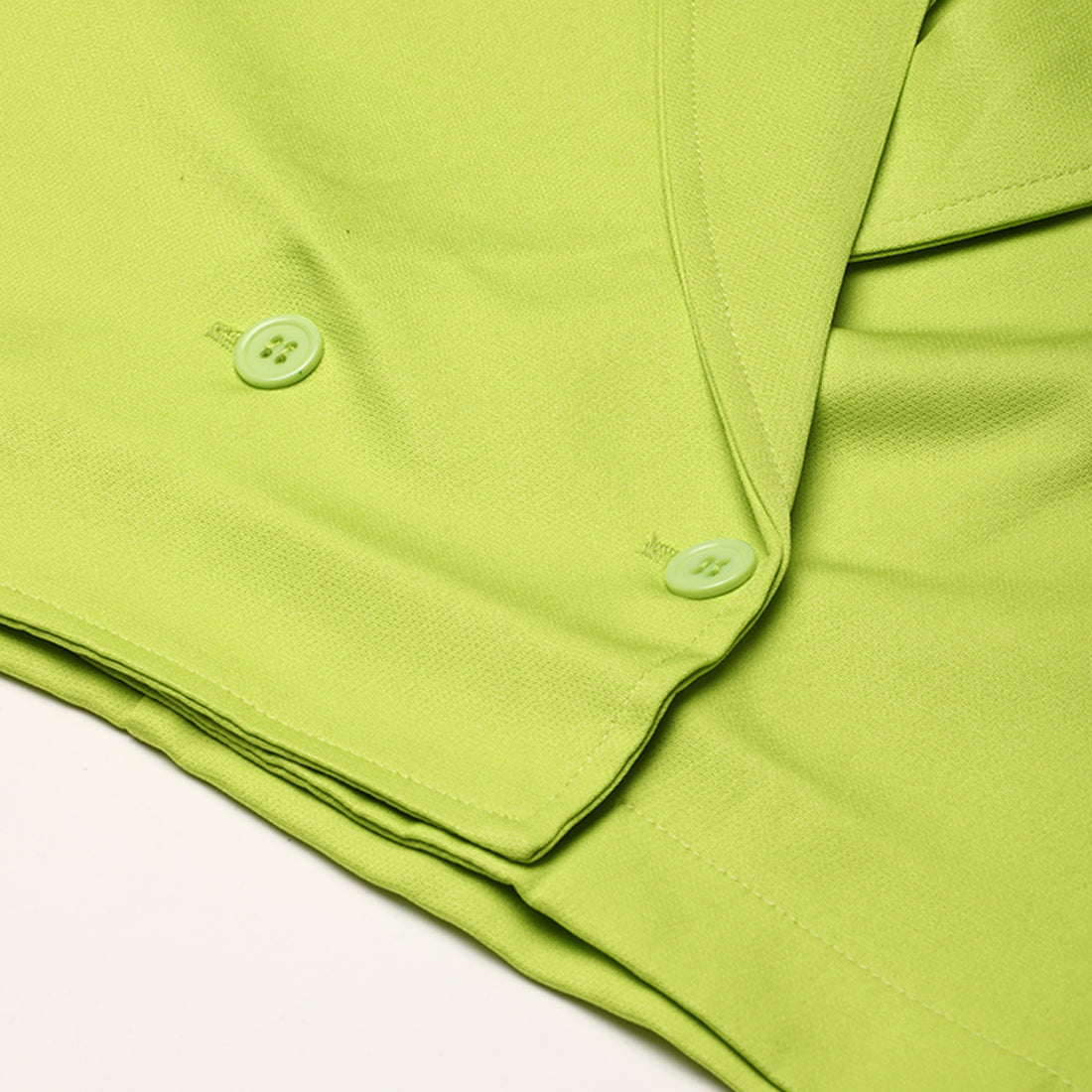 short sleeved cropped blazer jacket#color_lime-green