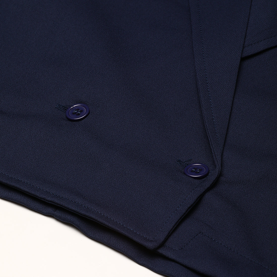 short sleeved cropped blazer jacket#color_navy