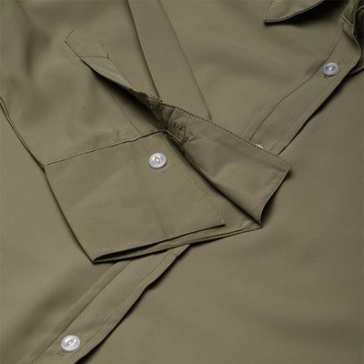 basic long sleeved collared shirt#color_olive