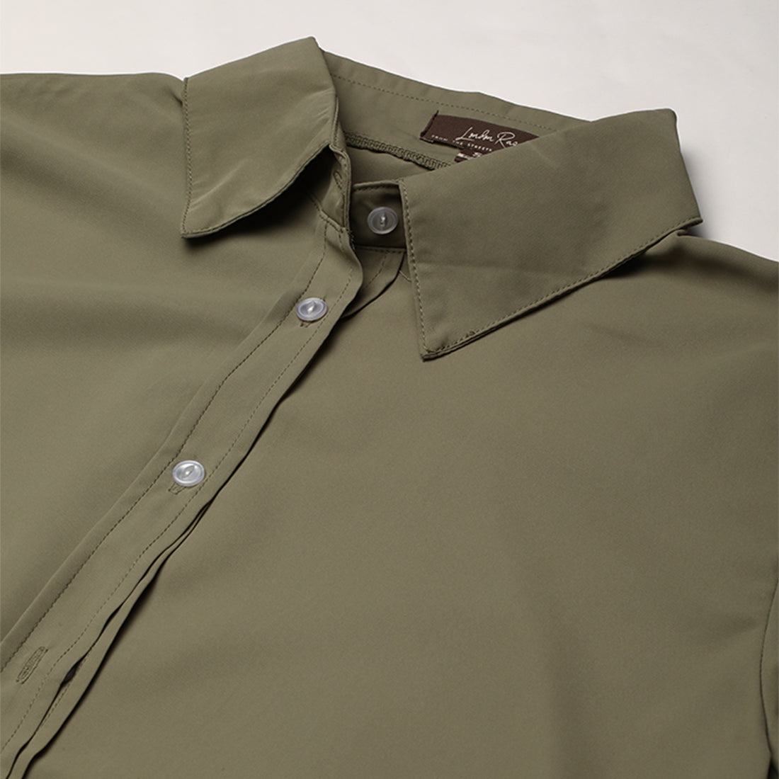 basic long sleeved collared shirt#color_olive