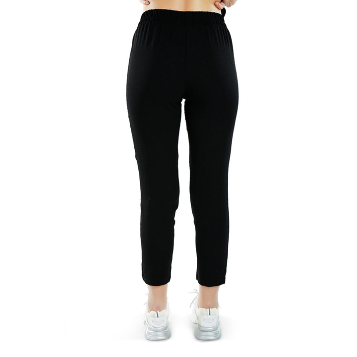 full sleeves top & fitted full pants coord set#color_black