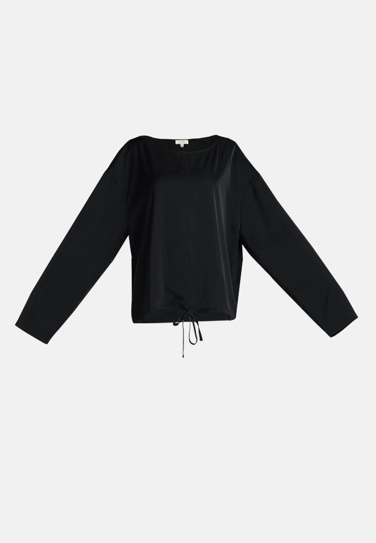 drawstring relaxed top by ruw#color_black