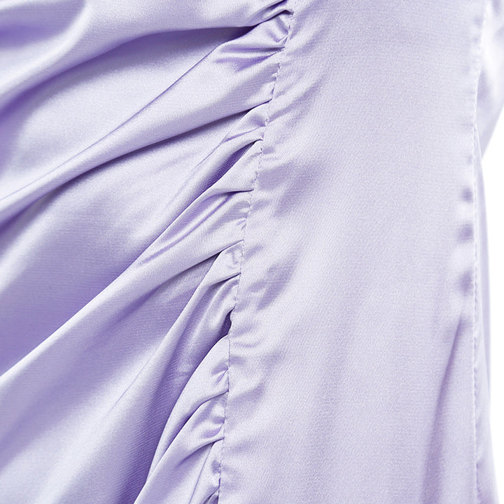 ruched detail slit slip dress#color_lavender