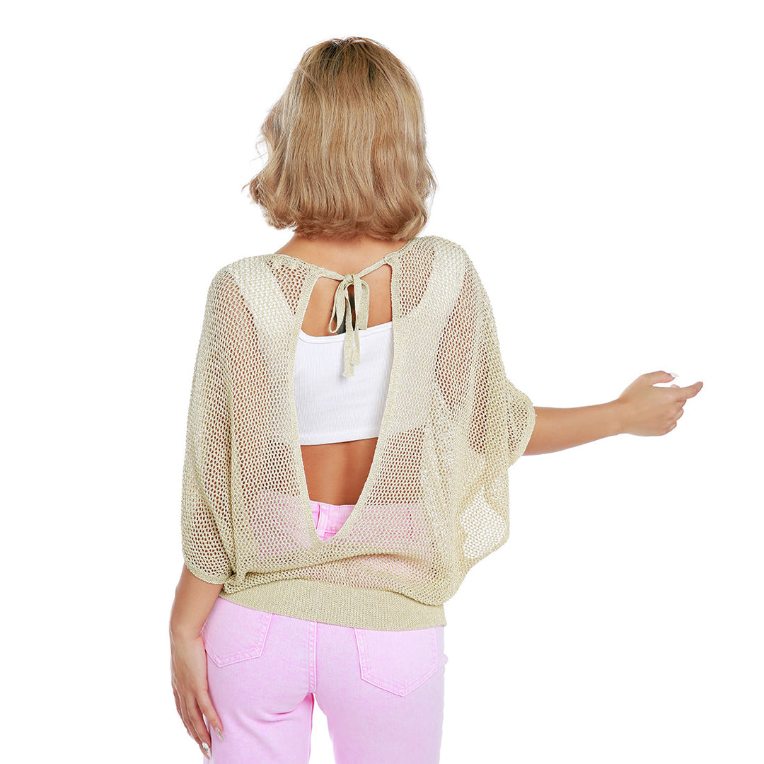 knitted sheer top#color_cream