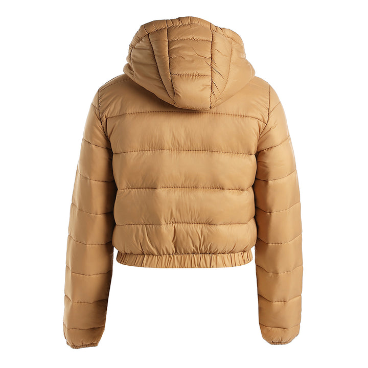 cropped down hooded jacket#color_camel