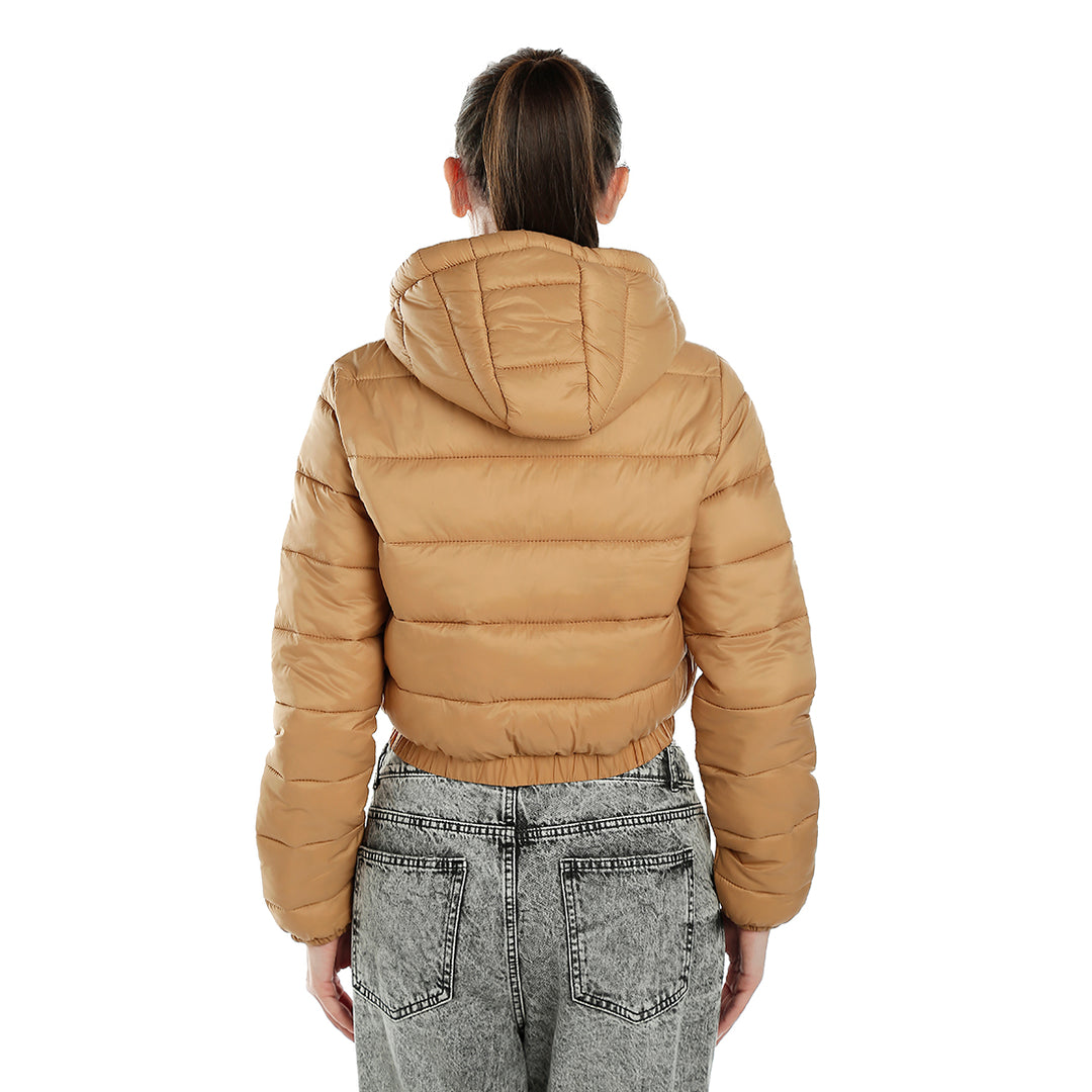 cropped down hooded jacket#color_camel