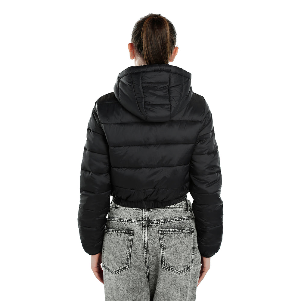 cropped down hooded jacket#color_black