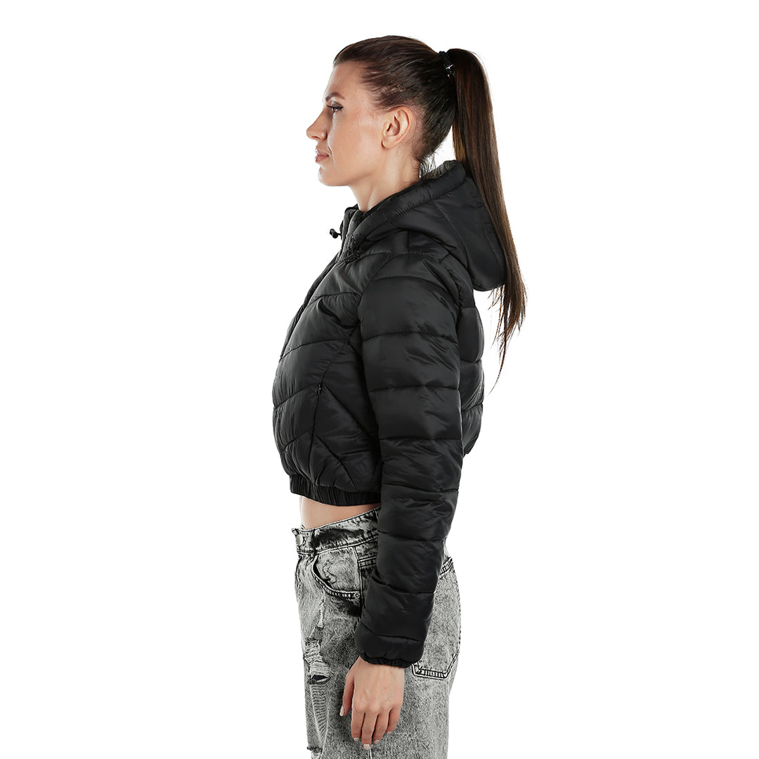 cropped down hooded jacket#color_black