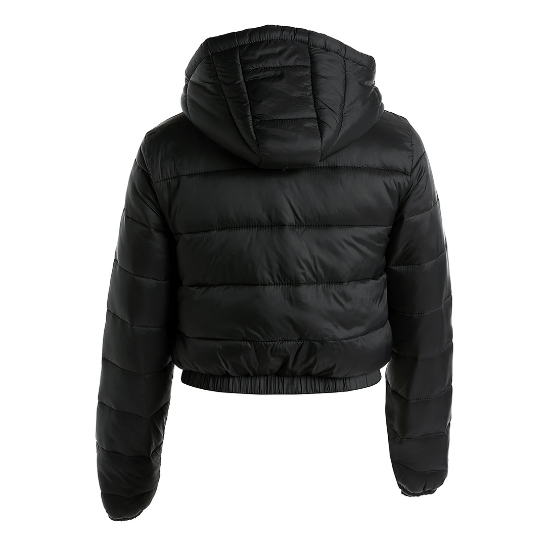 cropped down hooded jacket#color_black