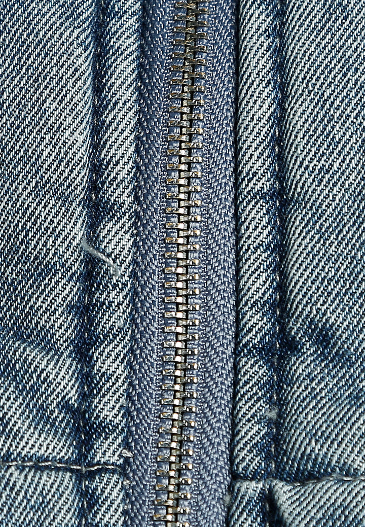 Women Denim Puffer Short Jacket