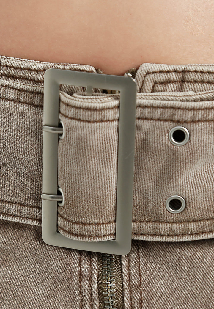 Women Mini Pleated Cargo Skirt
