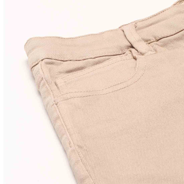 Beige High Waist Shorts