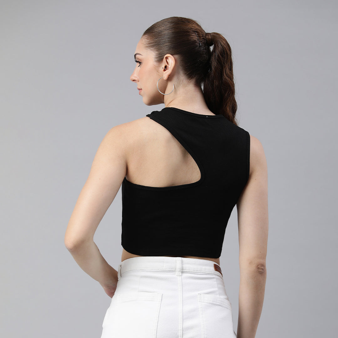 cut out crop top#color_black