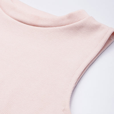 solid knitted crop top#color_pink