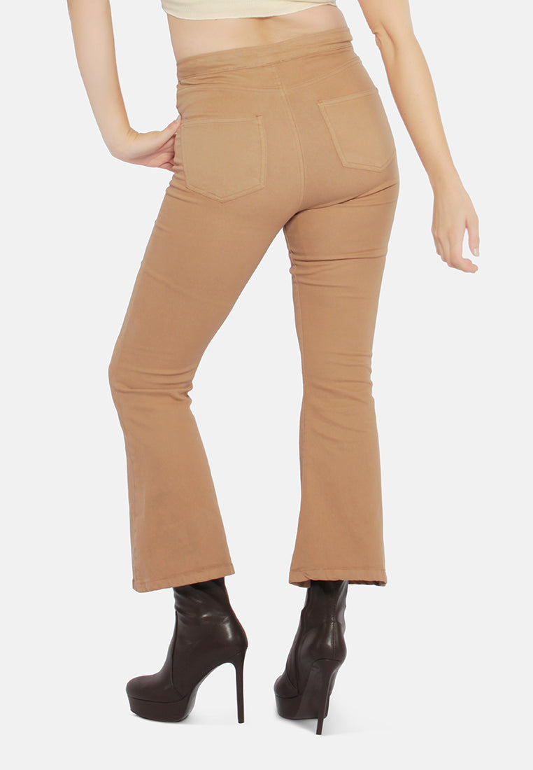 women high waist wide leg pants#color_camel