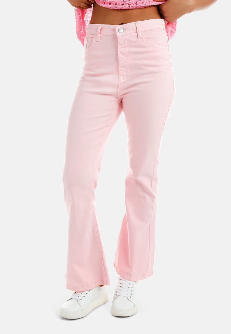 women high waist wide leg pants#color_pink