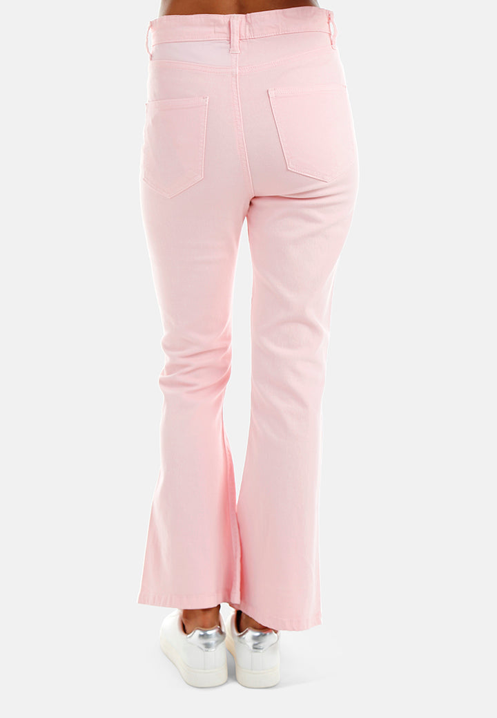 women high waist wide leg pants#color_pink