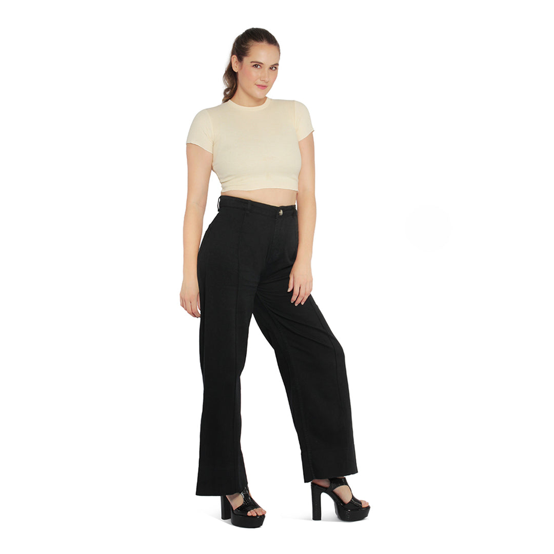 flared pants for women#color_black