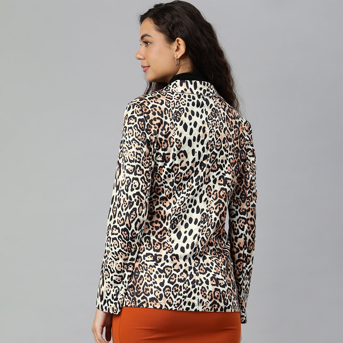 Multicolor Leopard Print Casual Blazer