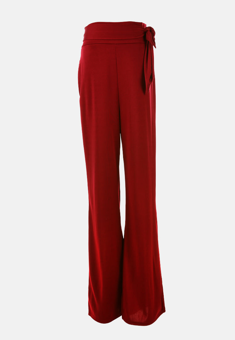 men high waist wide leg pants#color_wine