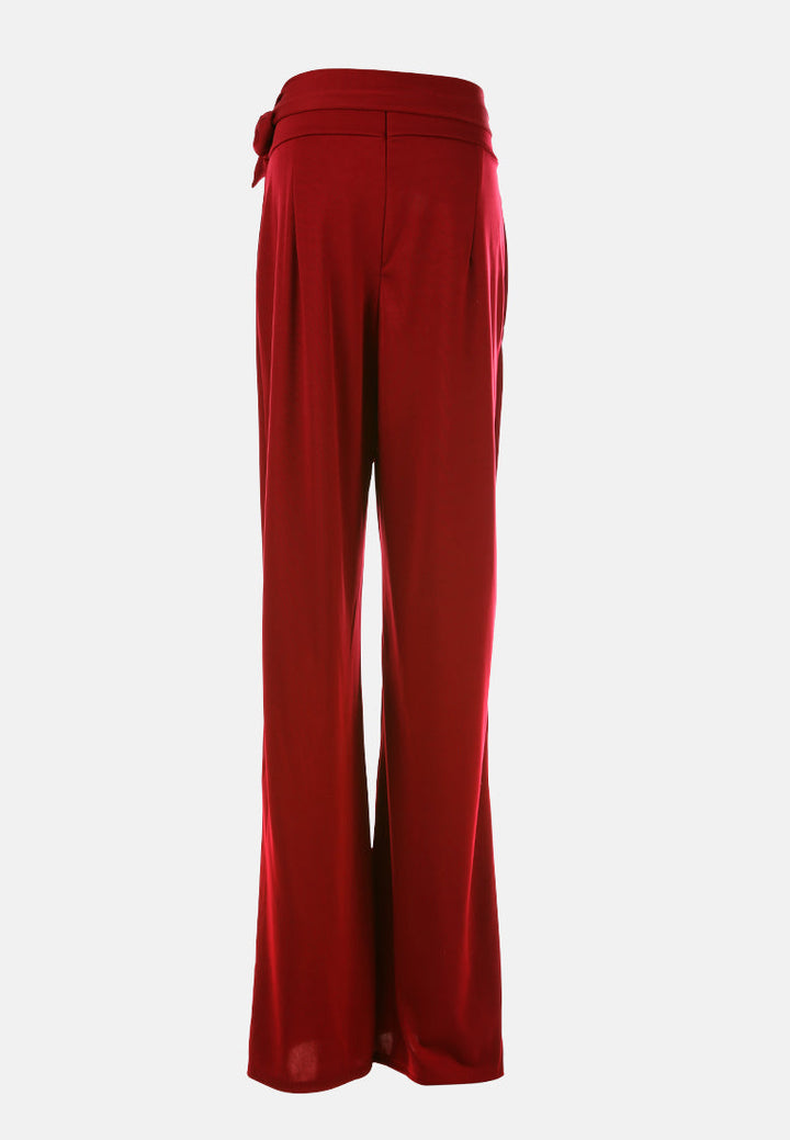 men high waist wide leg pants#color_wine