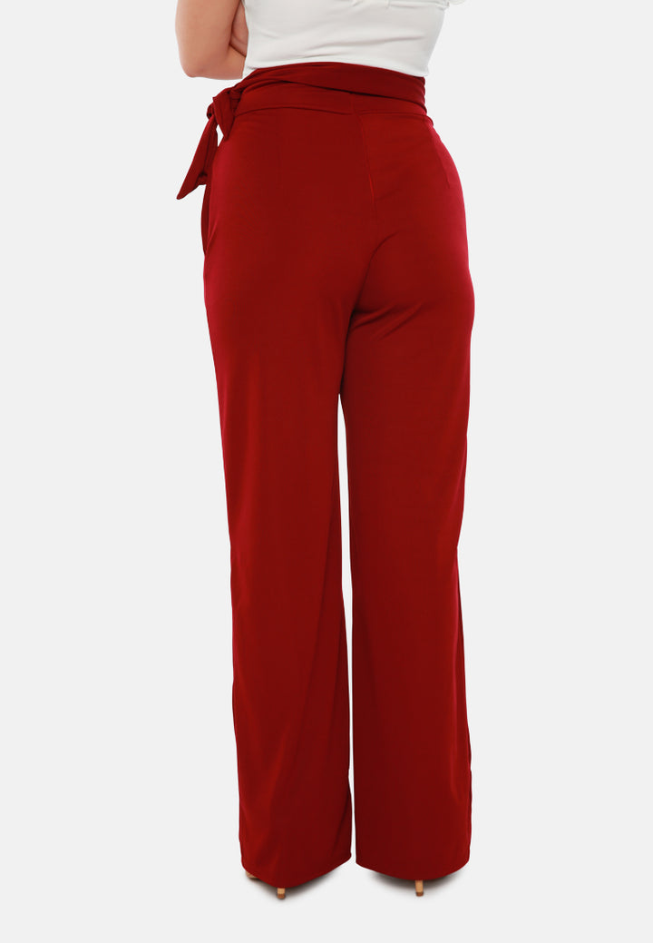 men high waist wide leg pants#color_wine